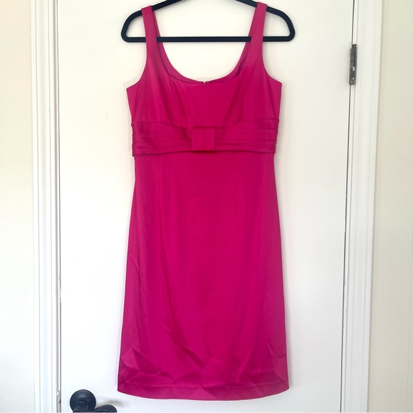 Tahari ASL Dresses & Skirts - Tahari Arthur S. Levine Fuchsia Satin Sheath Dress with Bow Women's Size 8
